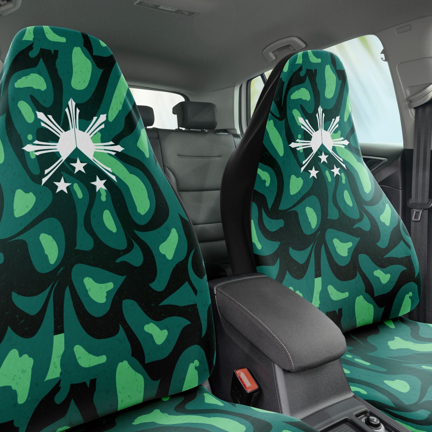 Camouflage Sun and Stars Car Seat Covers