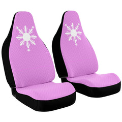 Pink and White Sun and Stars Car Seat Covers