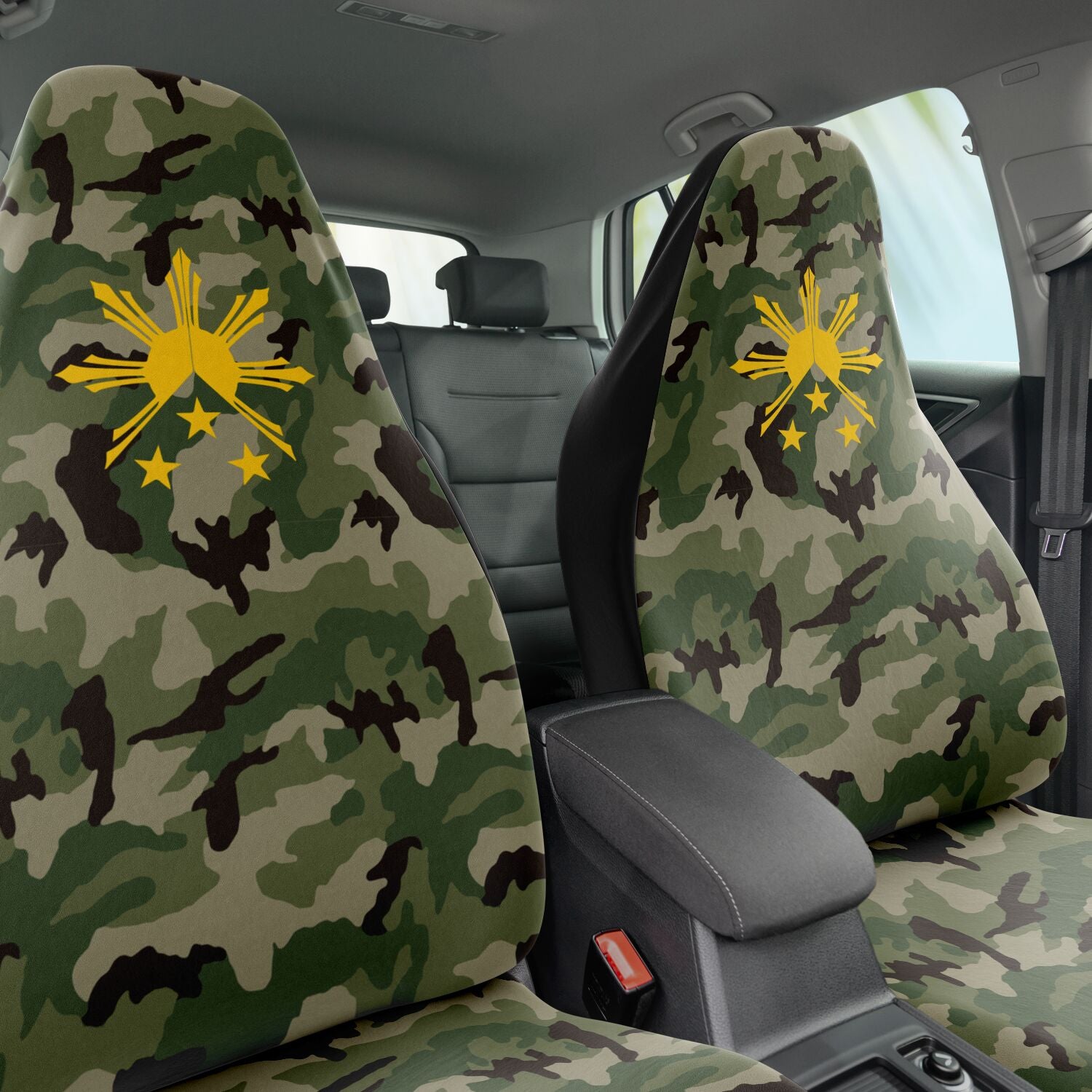Camouflage Sun and Stars Car Seat Covers
