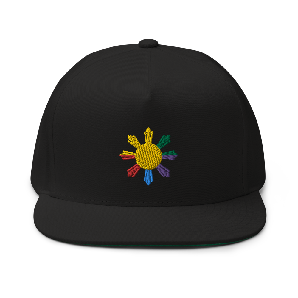 Philippines Sun LGBTQ Flat Bill  Snapback Cap